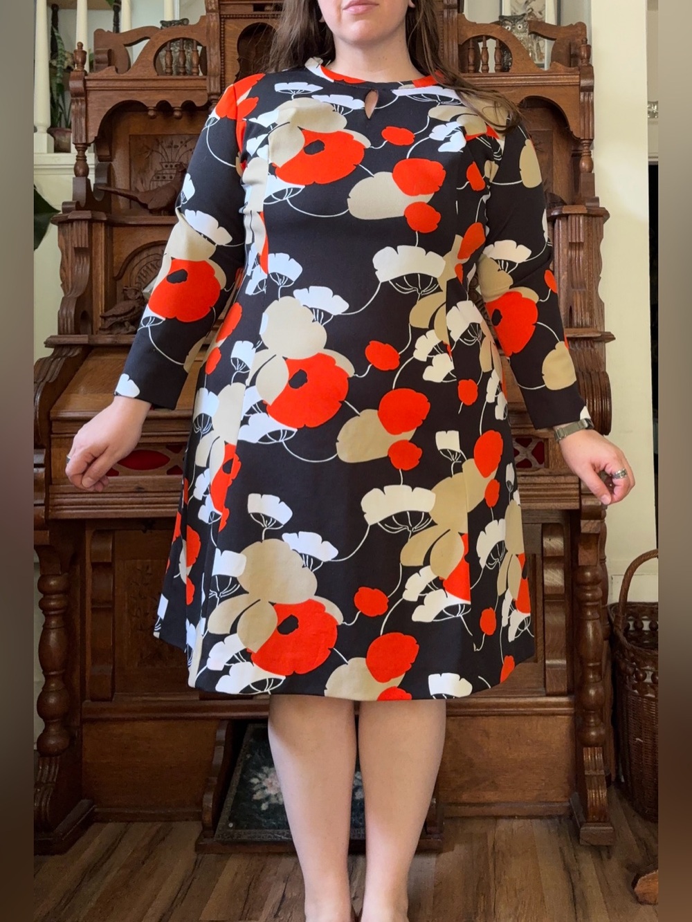Gorgeous Vintage 1960s/70s Knee Length Dress